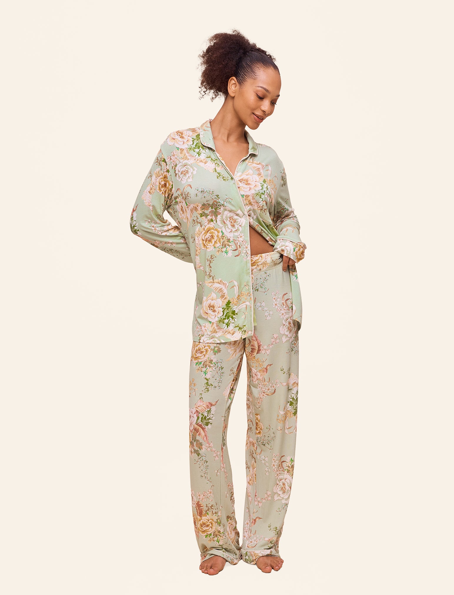 Kate Modal Soft Full Length PJ Set