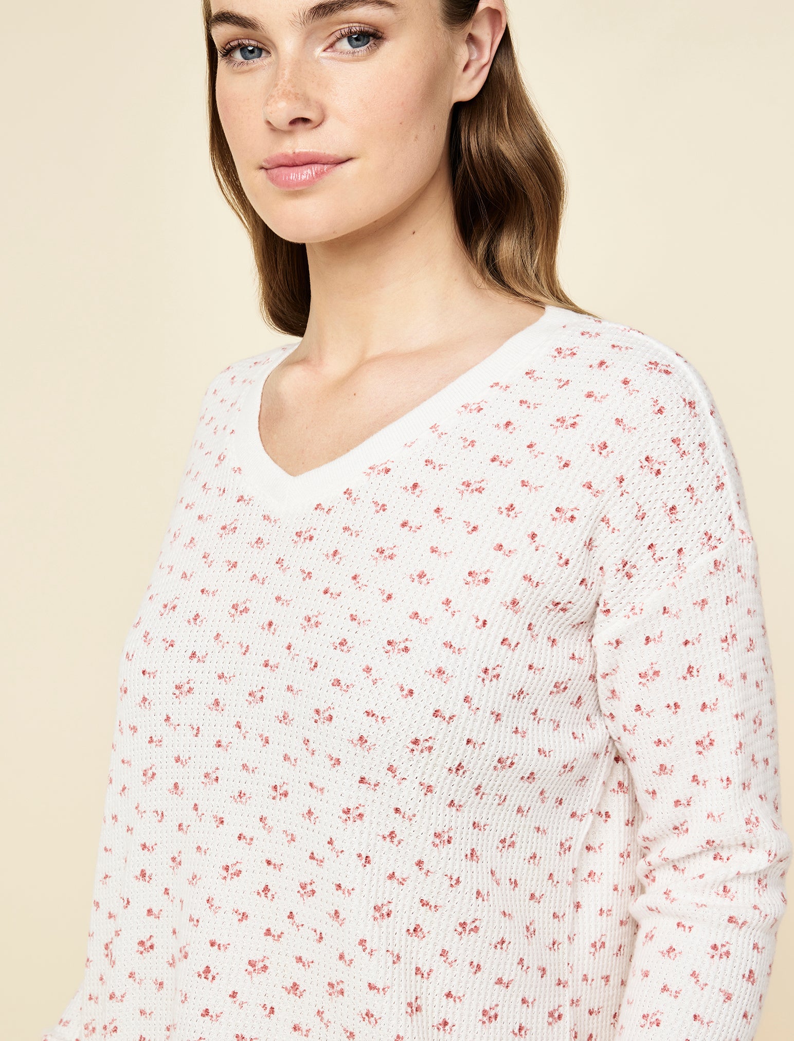 Super Soft Waffle V-Neck Top and Jogger Set