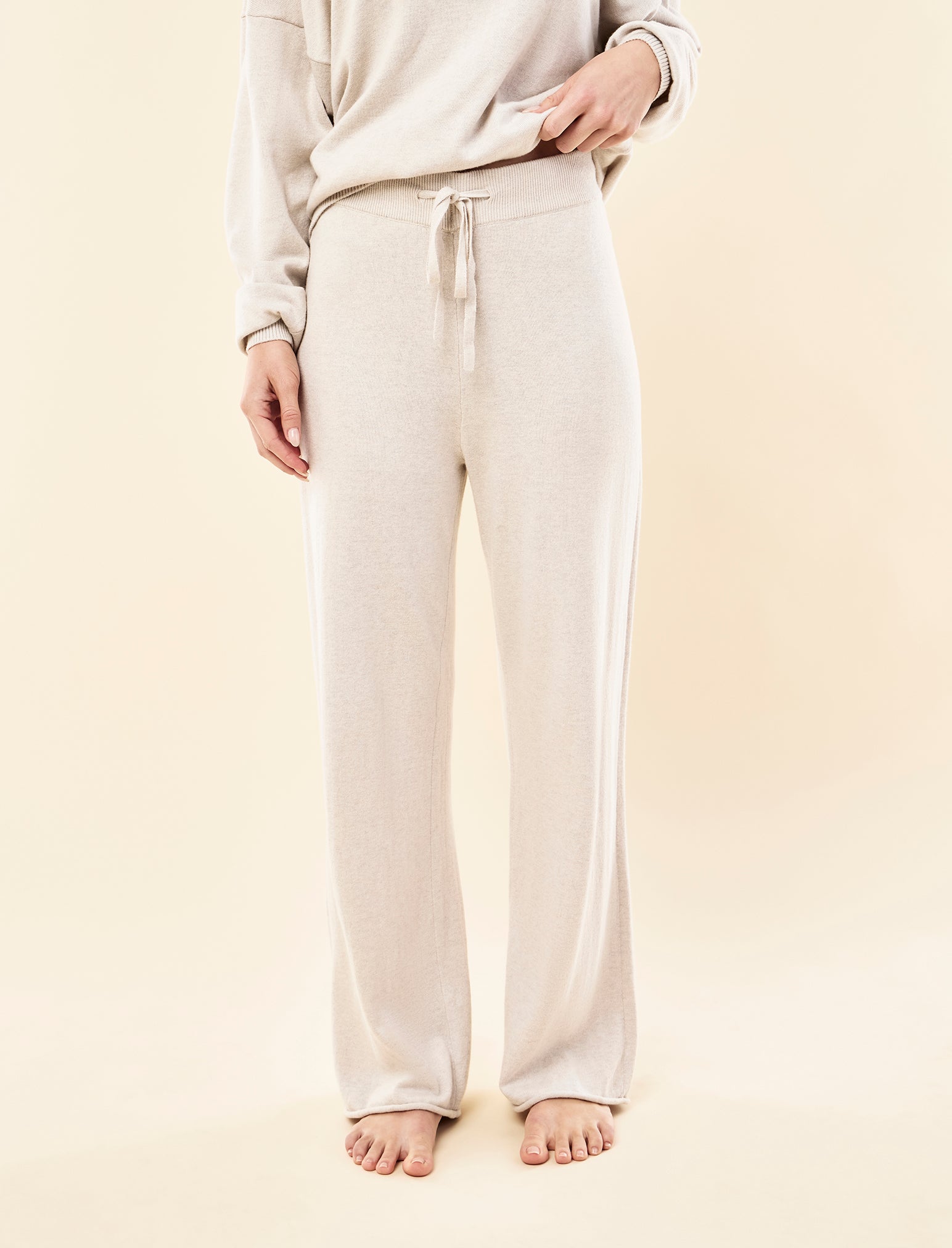 Cotton Cashmere Straight Leg Pant