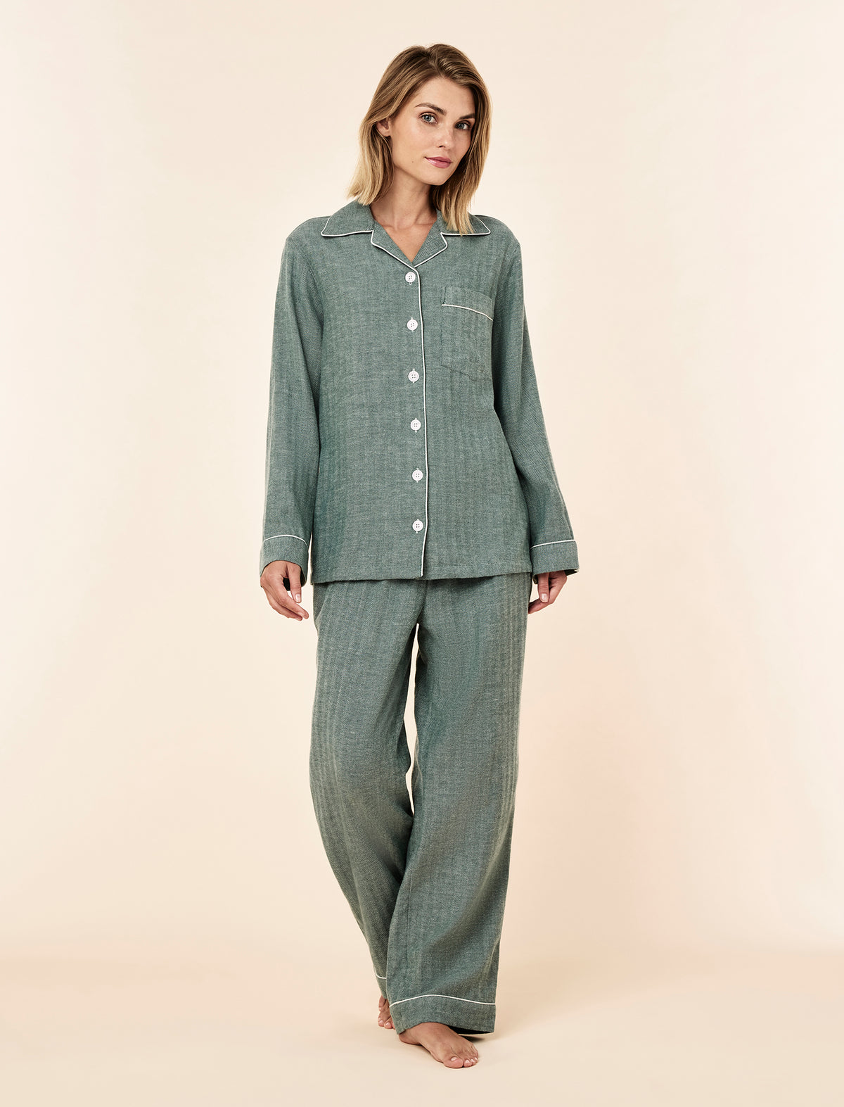 Super Soft Brushed Herringbone PJ Set