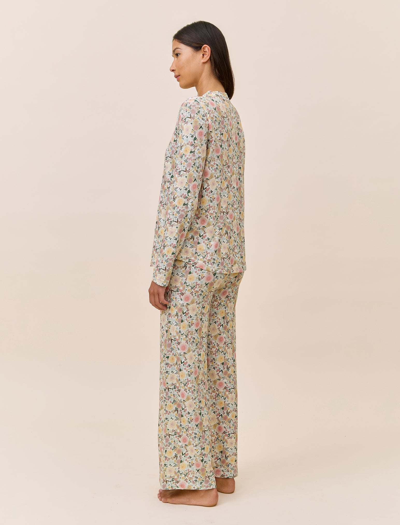 Meribel Organic Cotton Knit Long Sleeve Tee and Wide Leg Pant Set