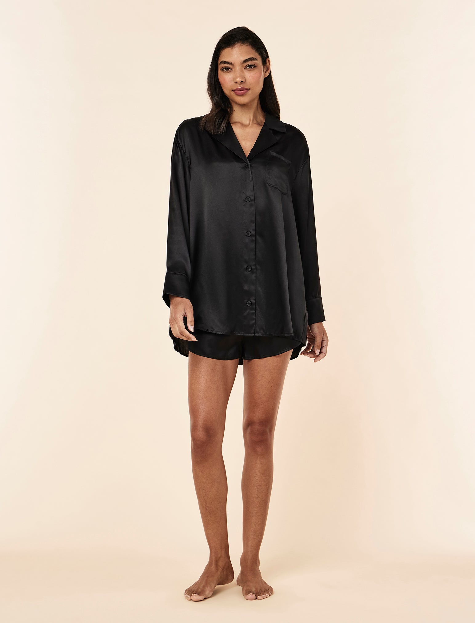 Audrey Mulberry Silk Boyfriend Shirt