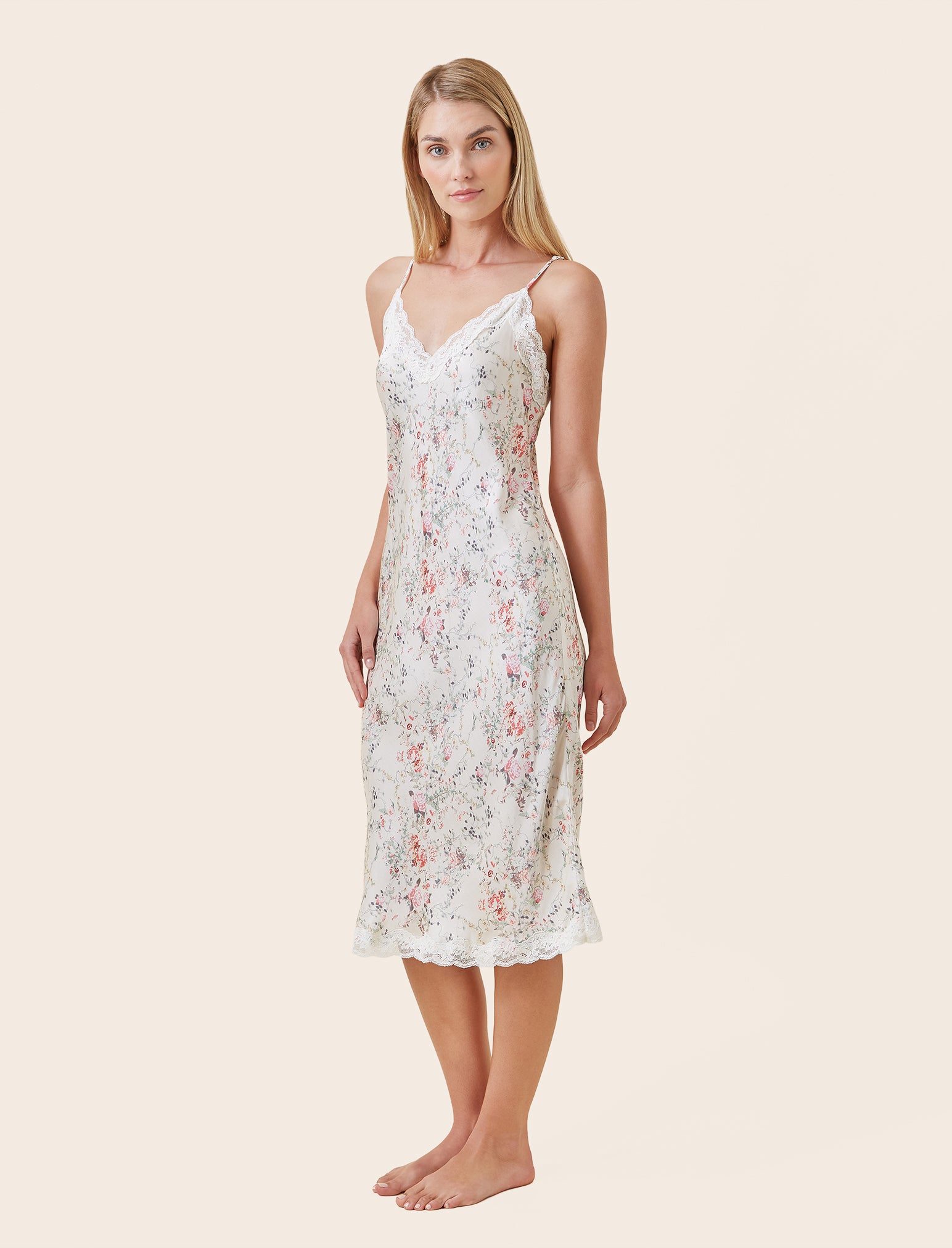 Yolly Satin Lace Slip Nightgown