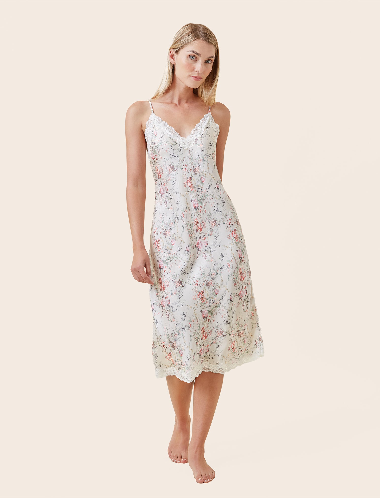 Yolly Satin Lace Slip Nightgown