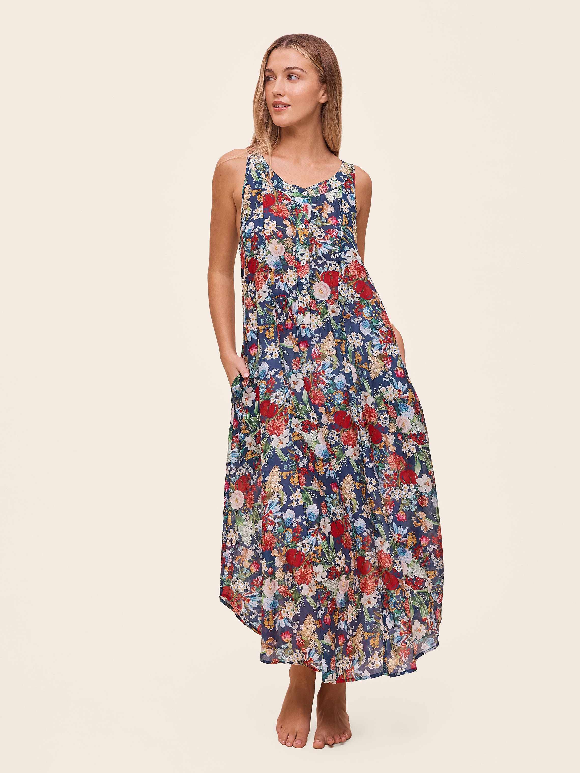 Holly Panel Front Maxi Nightgown
