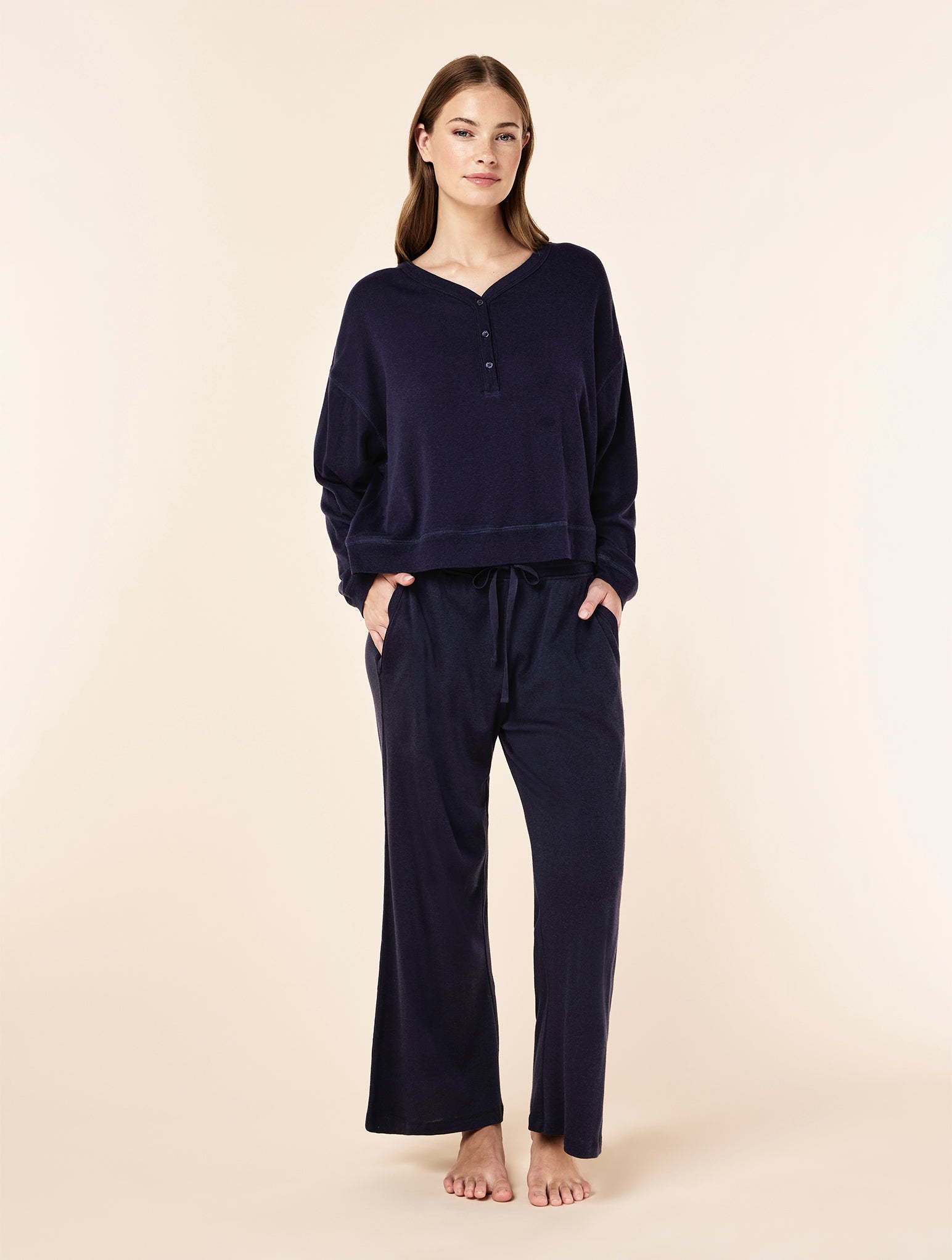 Pia Boxy Long Sleeve Top & Wide Leg Pant Set