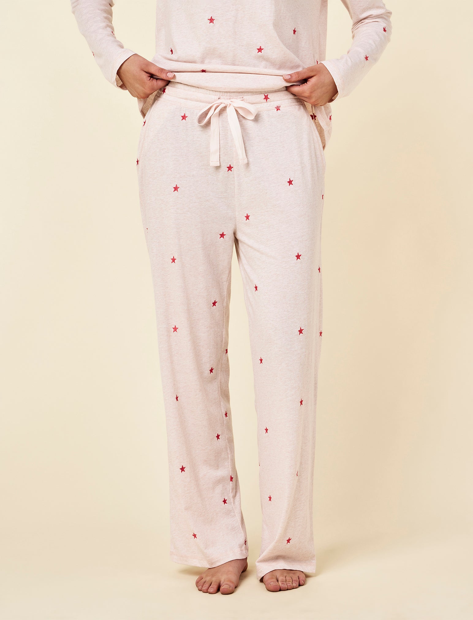 Jada Stars Cotton Long Sleeve Tee and Straight Leg Pant Set