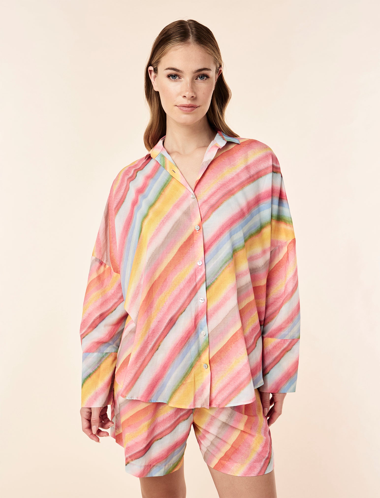 Sophie Stripe Long Sleeve Boxer PJ Set