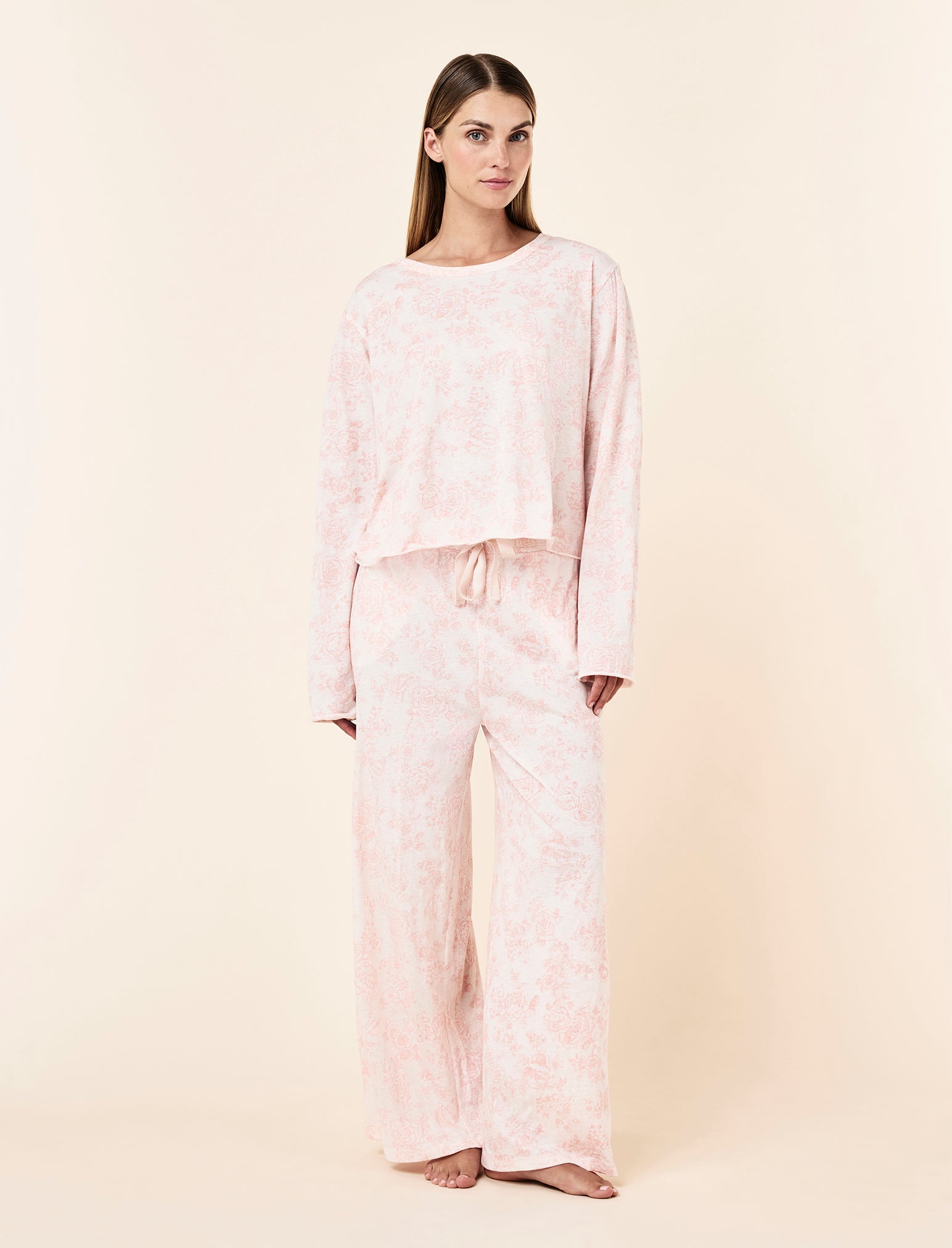 Nostalgia Organic Cotton Long Sleeve Tee & Straight Leg Pant