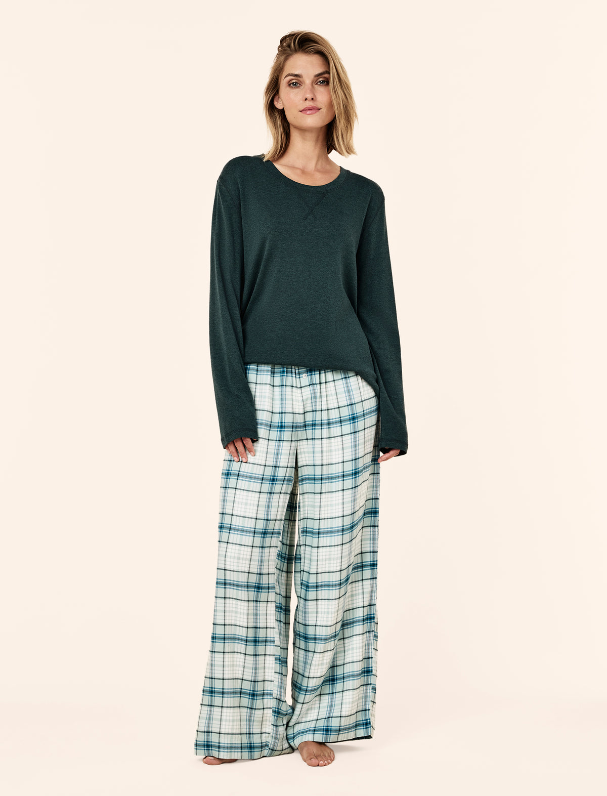 Comfy Plaid Full Length Pant