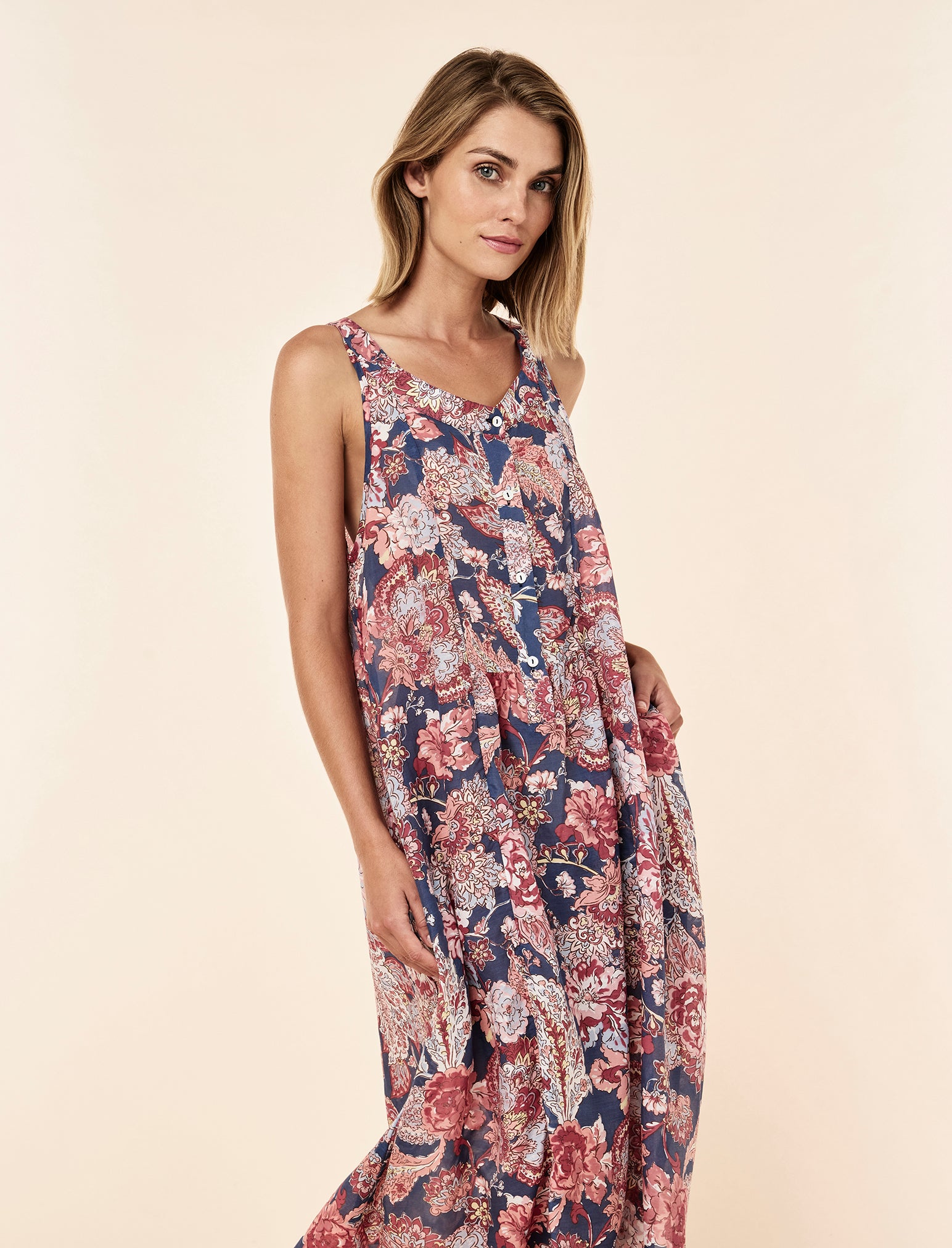 Ella Panel Front Maxi Nightgown