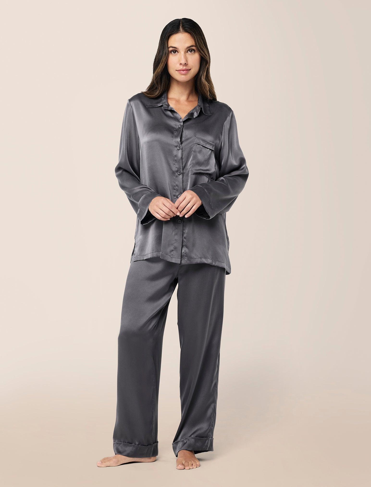 Audrey Washable Silk Full Length PJ Set