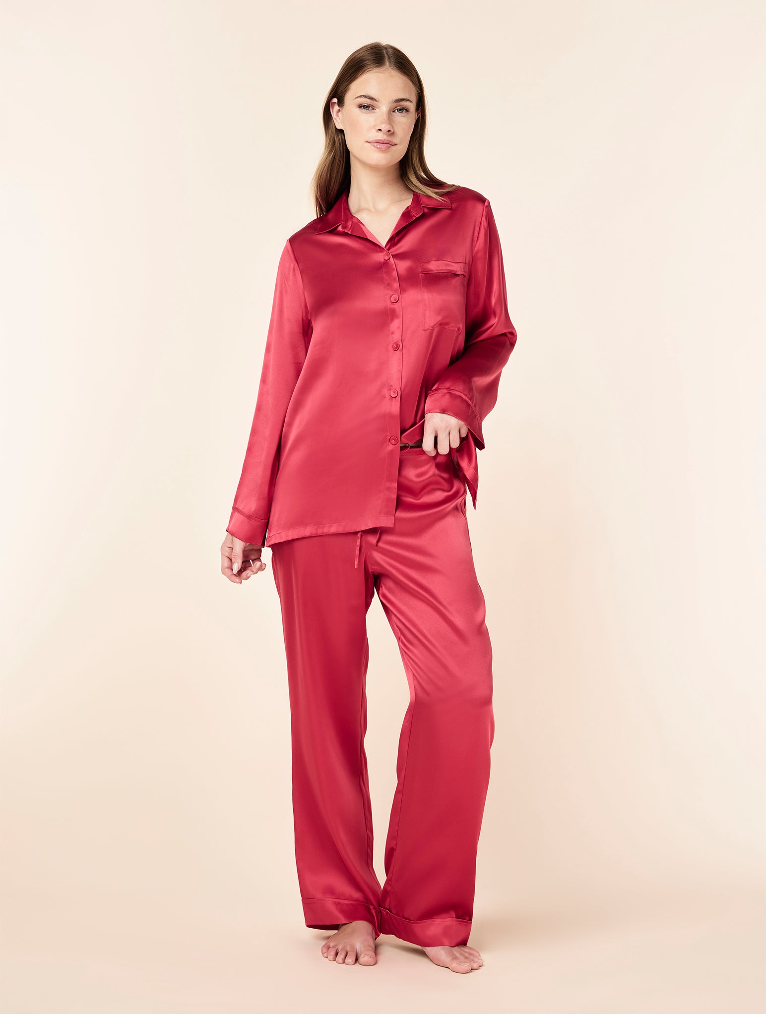 Audrey Washable Silk Full Length PJ Set
