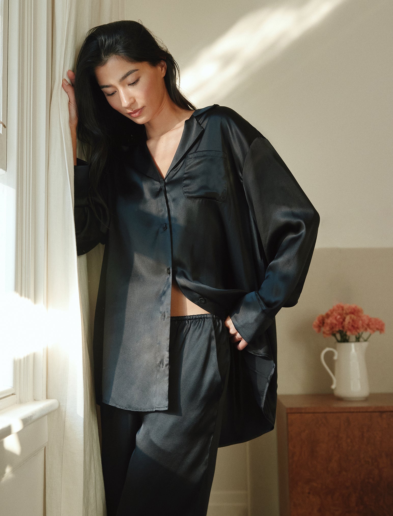 Pure Silk Wide Leg Pant