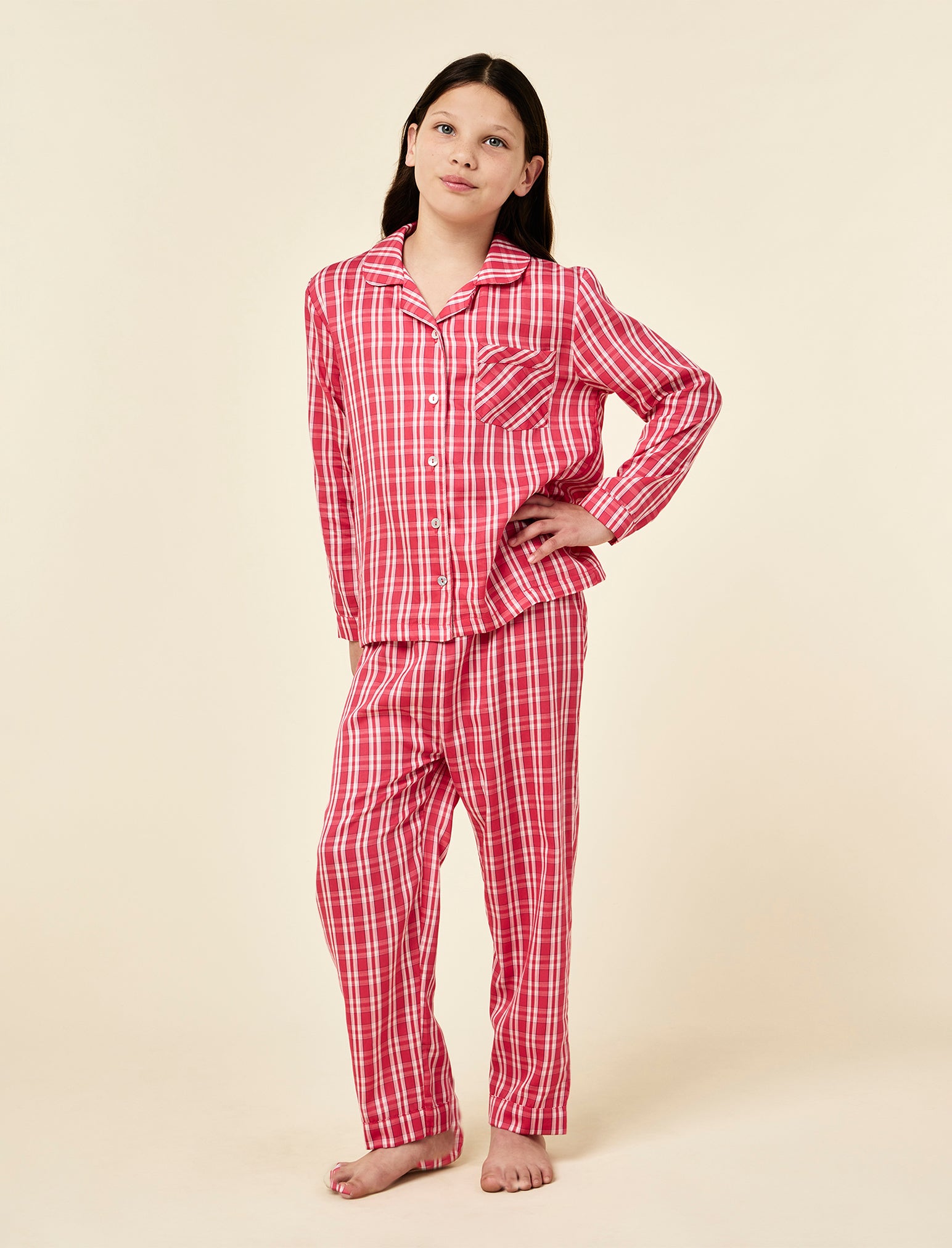 Kids Holiday Plaid Full Length PJ Set