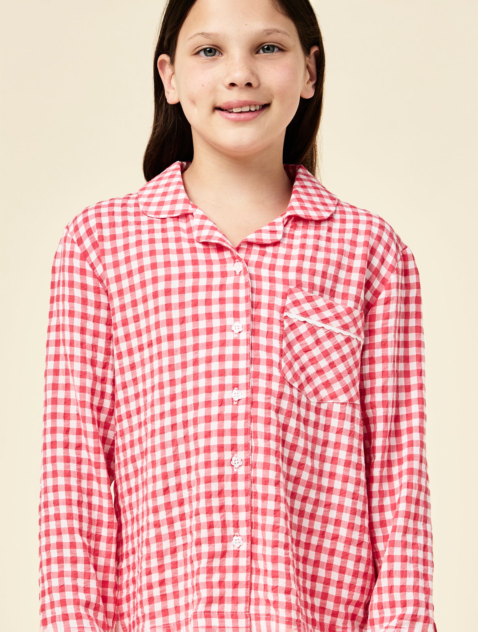 Kids Seersucker Full Length PJ Set