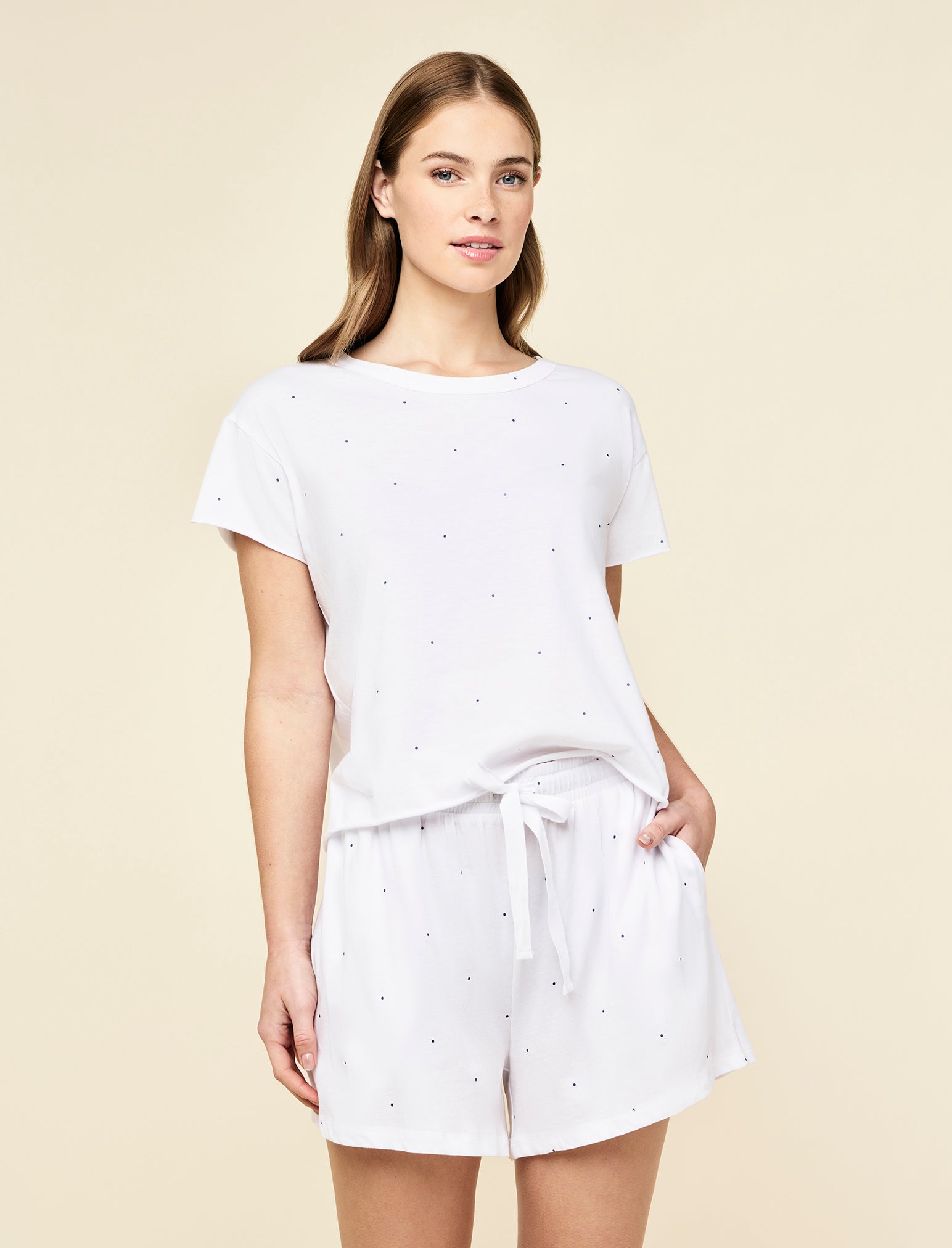 Jada Organic Cotton Knit Boxy Tee & Boxer Set