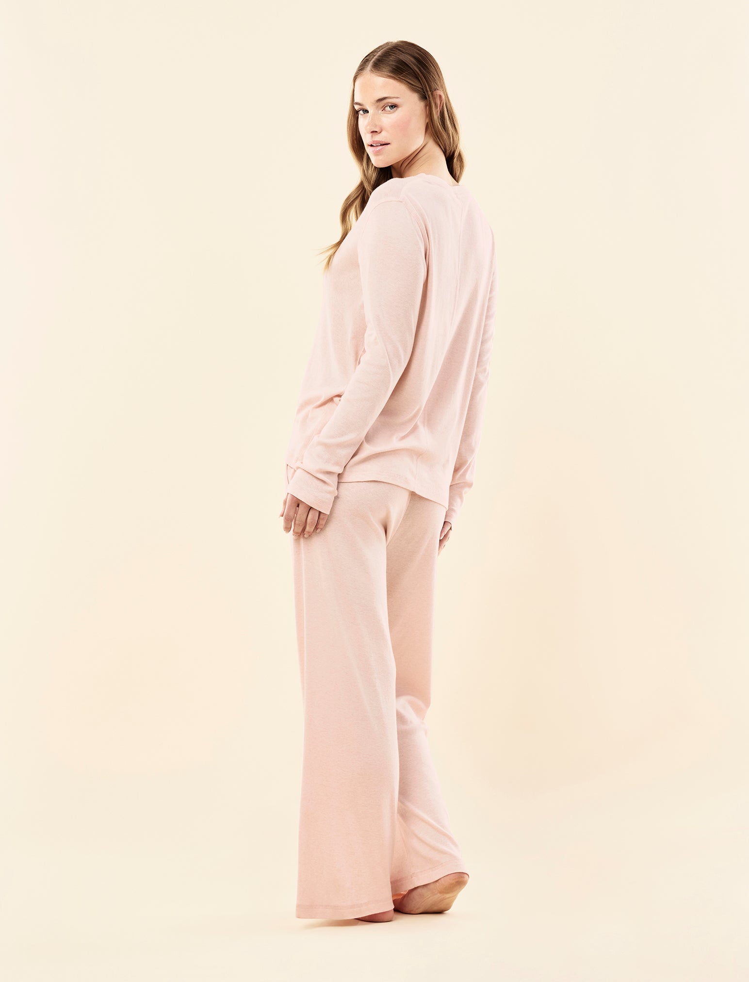 Pia Super Luxe Long Sleeve Top & Wide Leg Pant Set