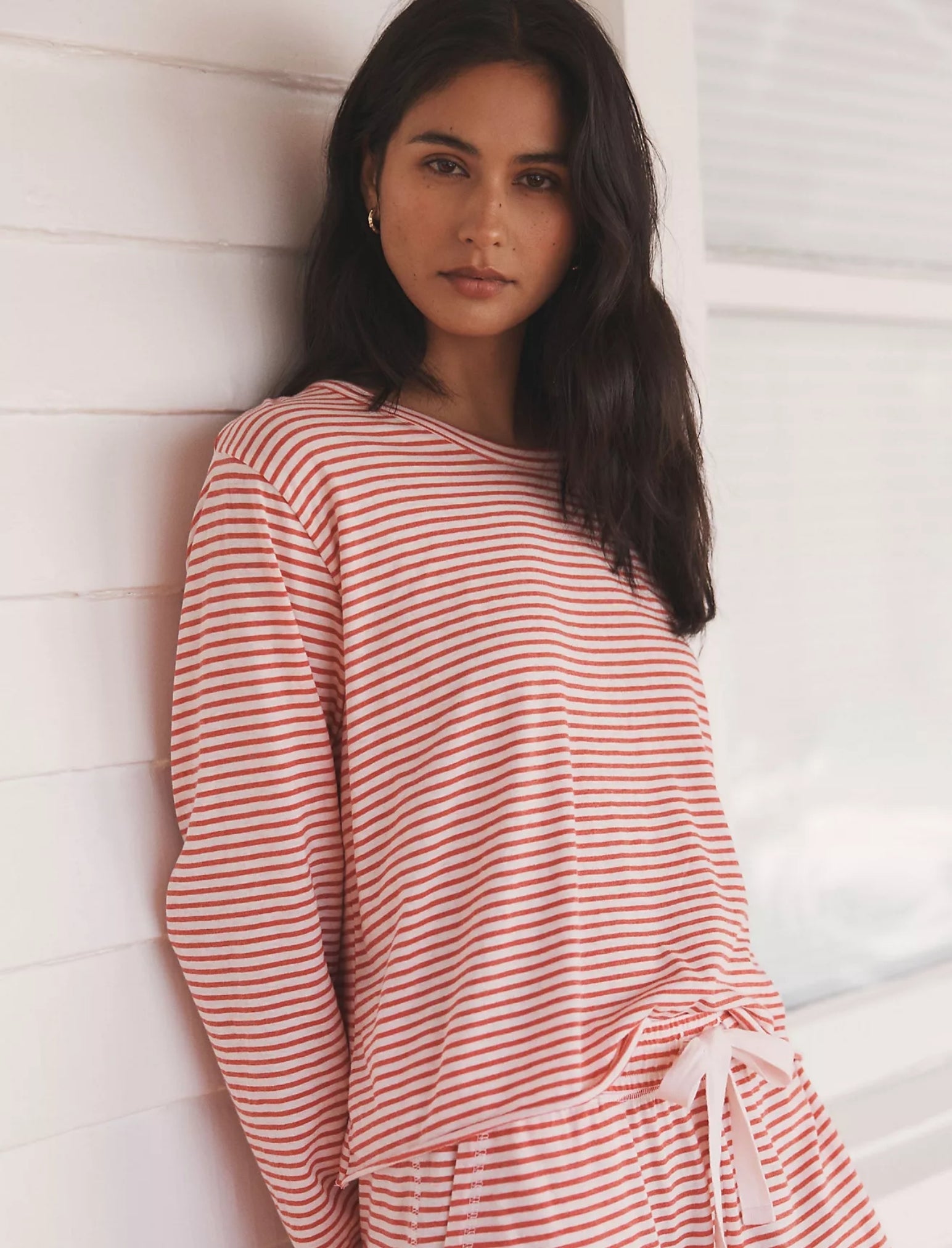 Jada Organic Cotton Boxy Long Sleeve Tee & Straight Leg Pant Set