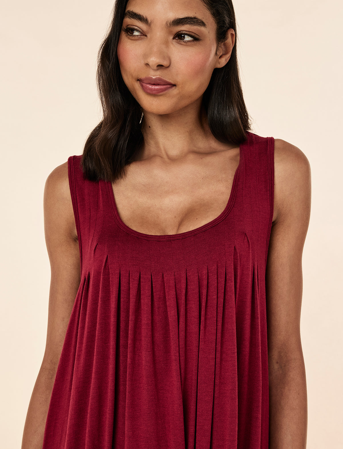 Kate Modal Soft Pleat Front Maxi Nightgown