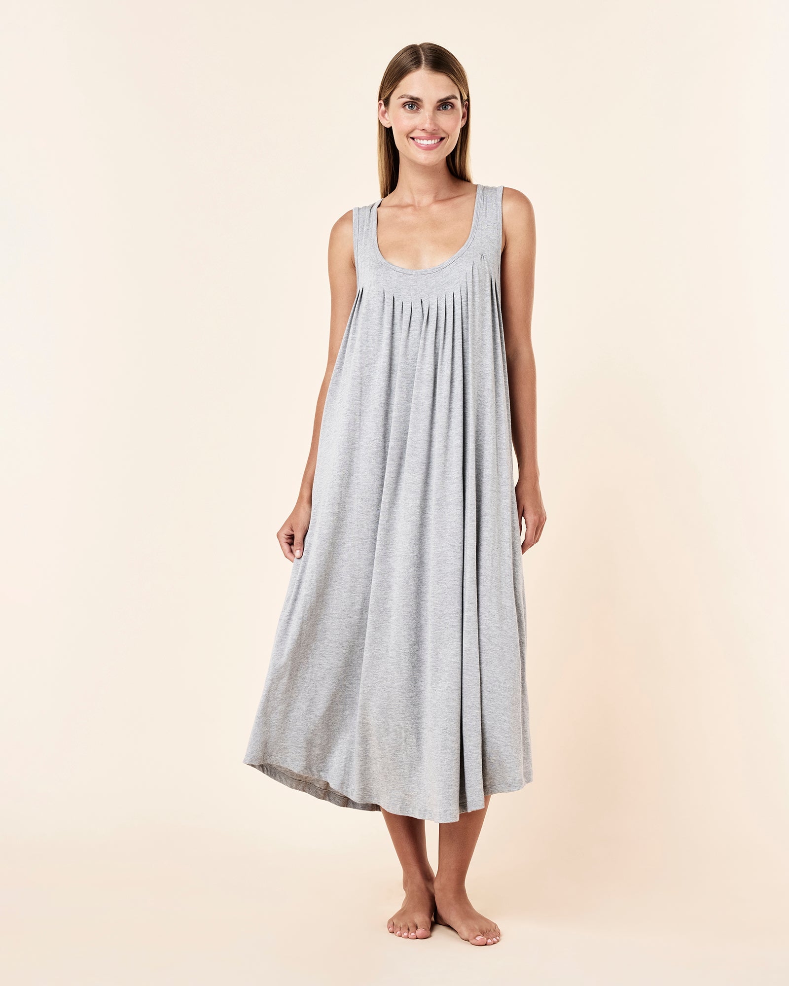 Kate Modal Pleat Front Maxi Nightgown