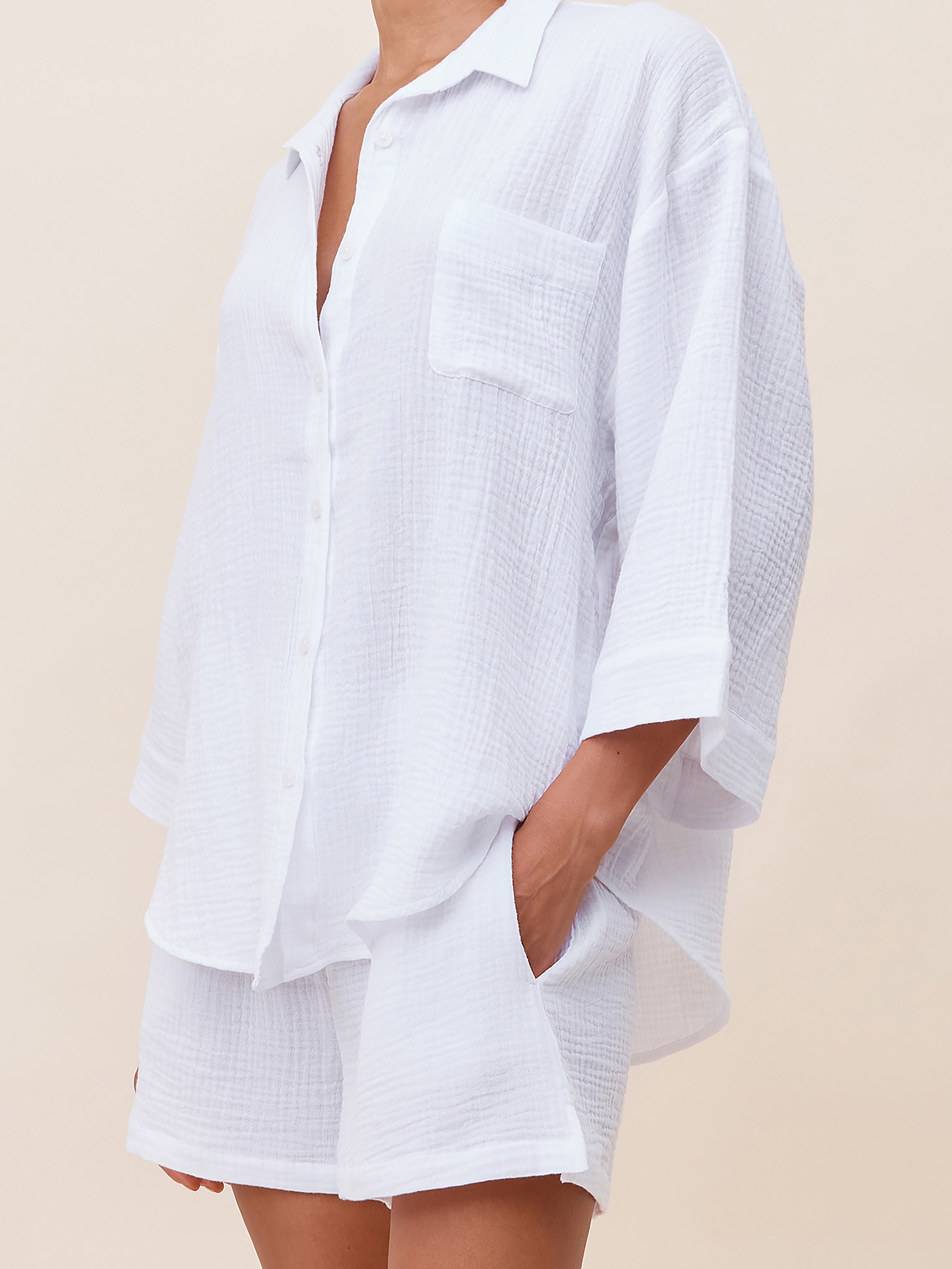 Ashley Textured Cotton Boxer PJ Set