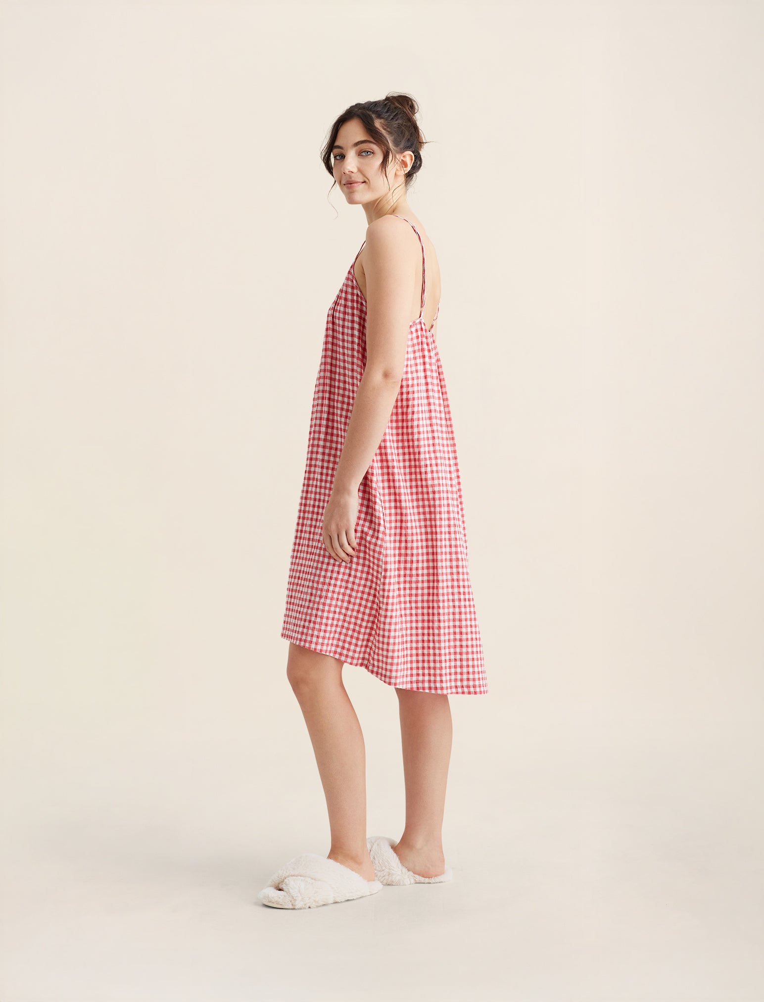 Seersucker Strappy Nightgown