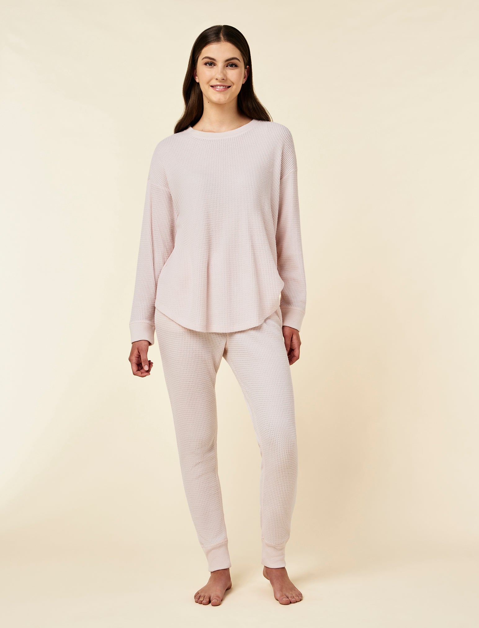 Super Soft Waffle Relaxed Top and Jogger Set