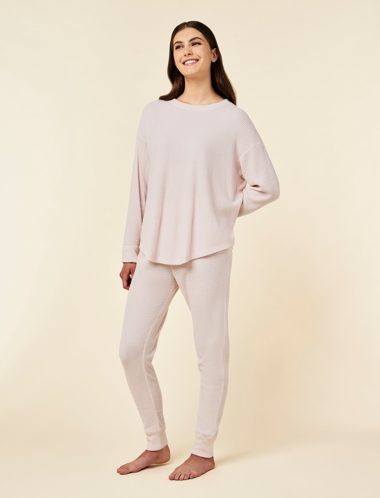 Super Soft Waffle Relaxed Top and Jogger Set