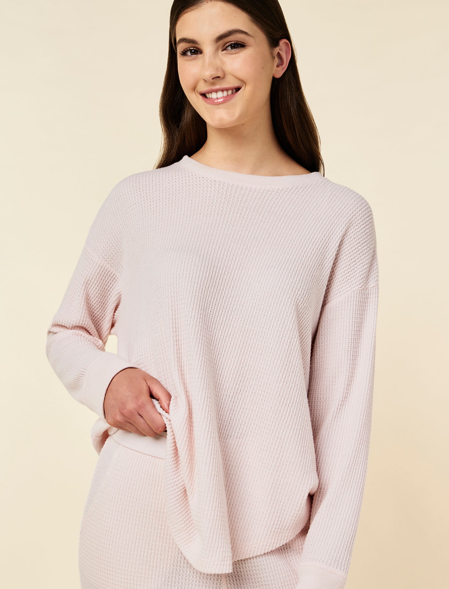 Super Soft Waffle Relaxed Top and Jogger Set