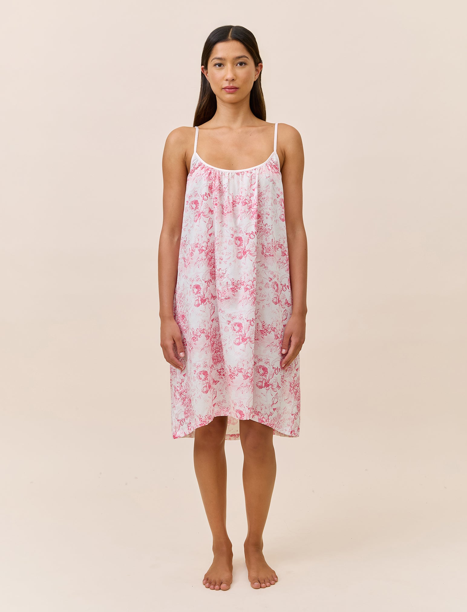 Toile De Jouy Strappy Nightgown