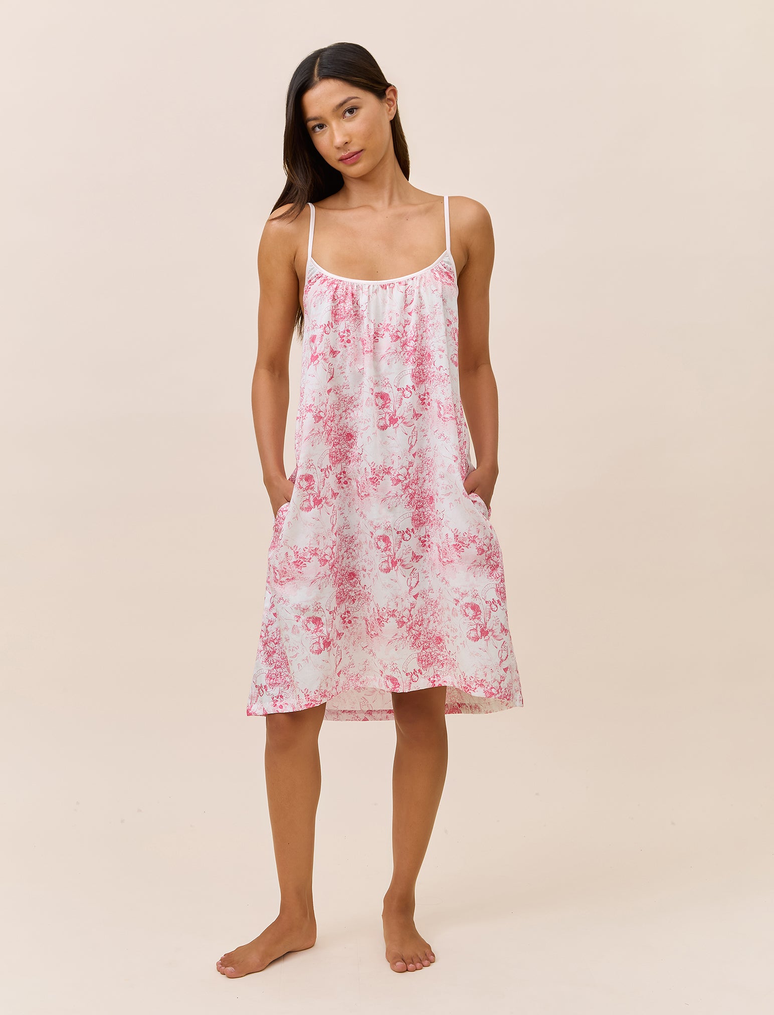 Toile De Jouy Strappy Nightgown