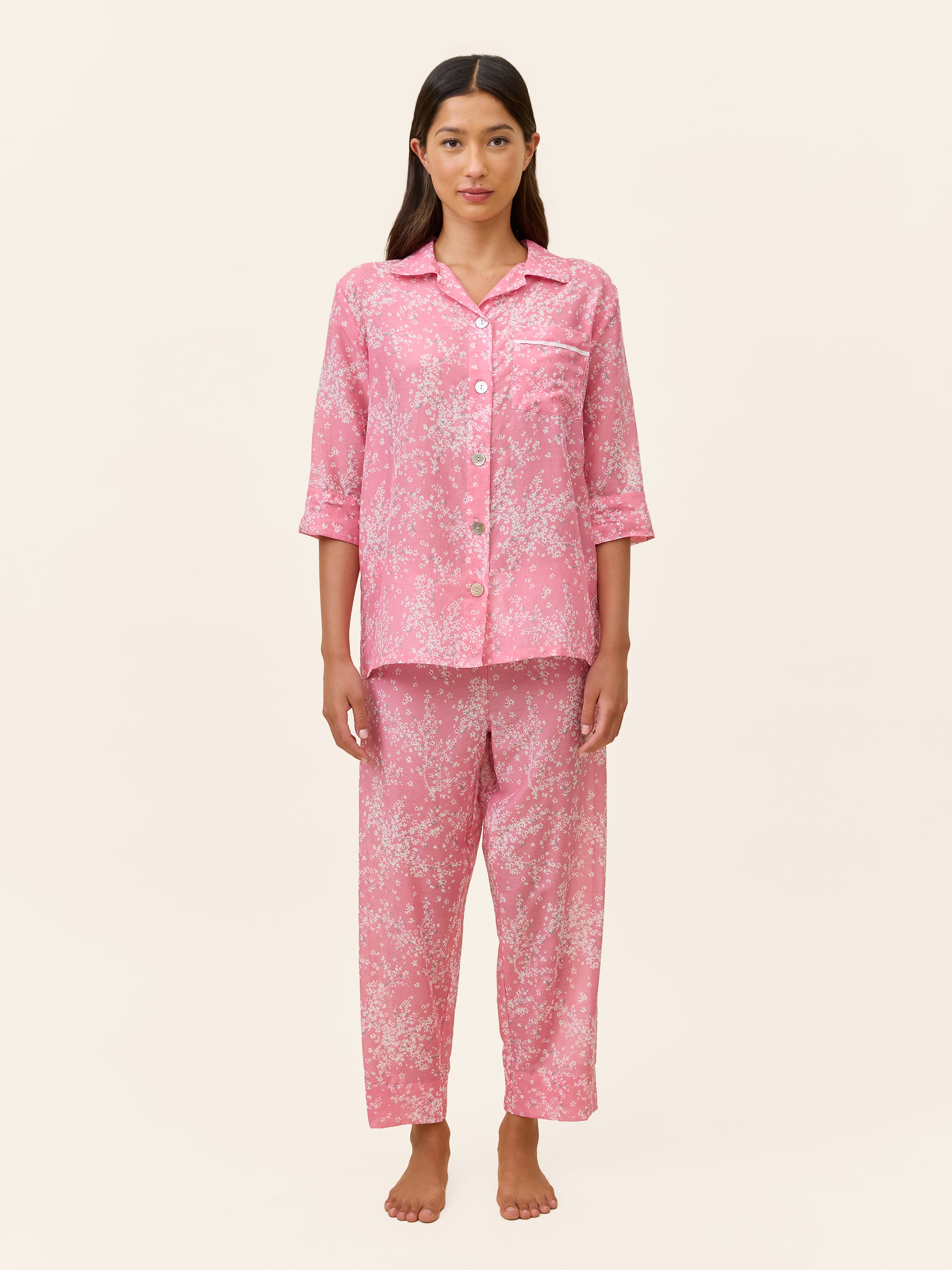 Cheri Blossom Crop PJ Set