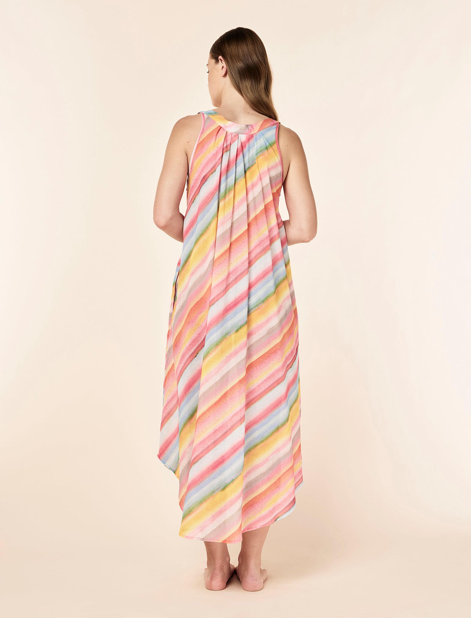 Sophie Stripe Panel Front Maxi Nightgown