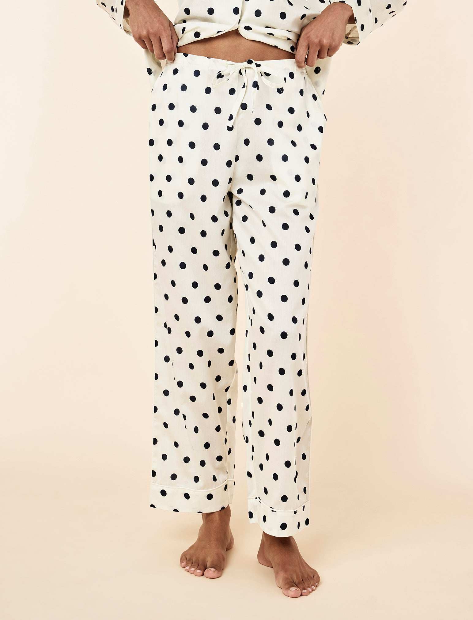 Soft Cotton Spot Full Length PJ Set