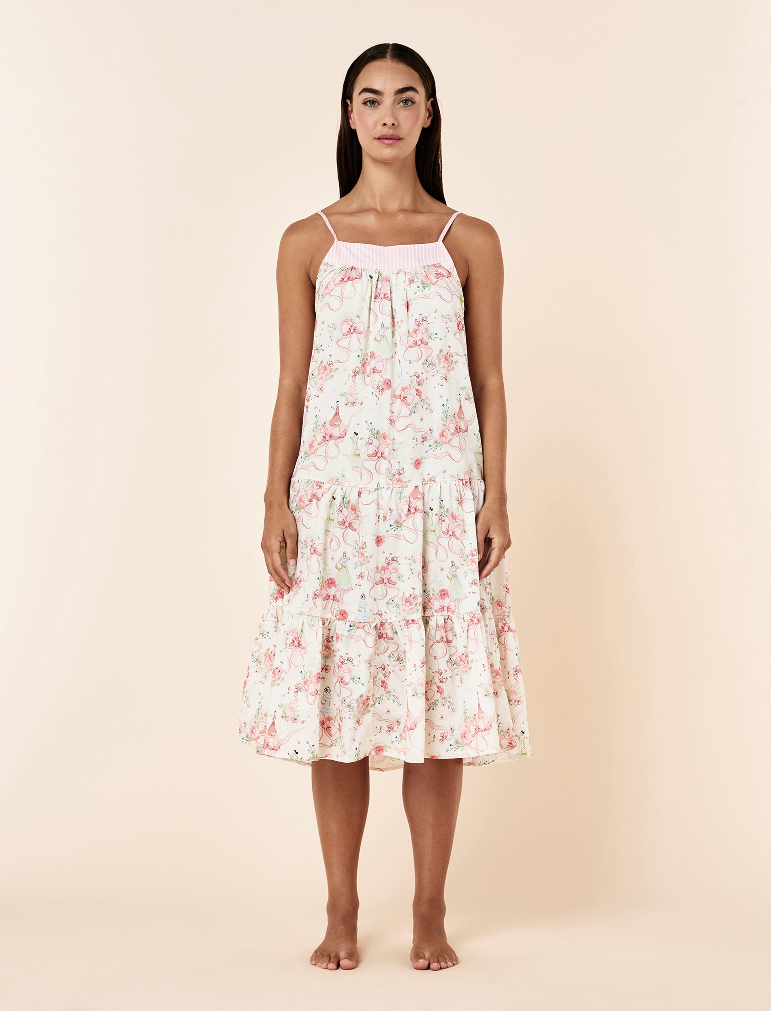 Bows in Bloom Tiered Strappy Nightgown