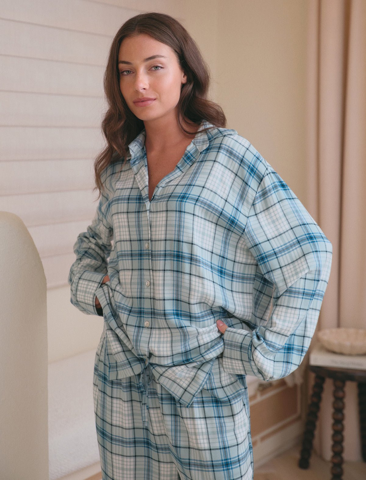 Comfy Plaid Full Length PJ Set