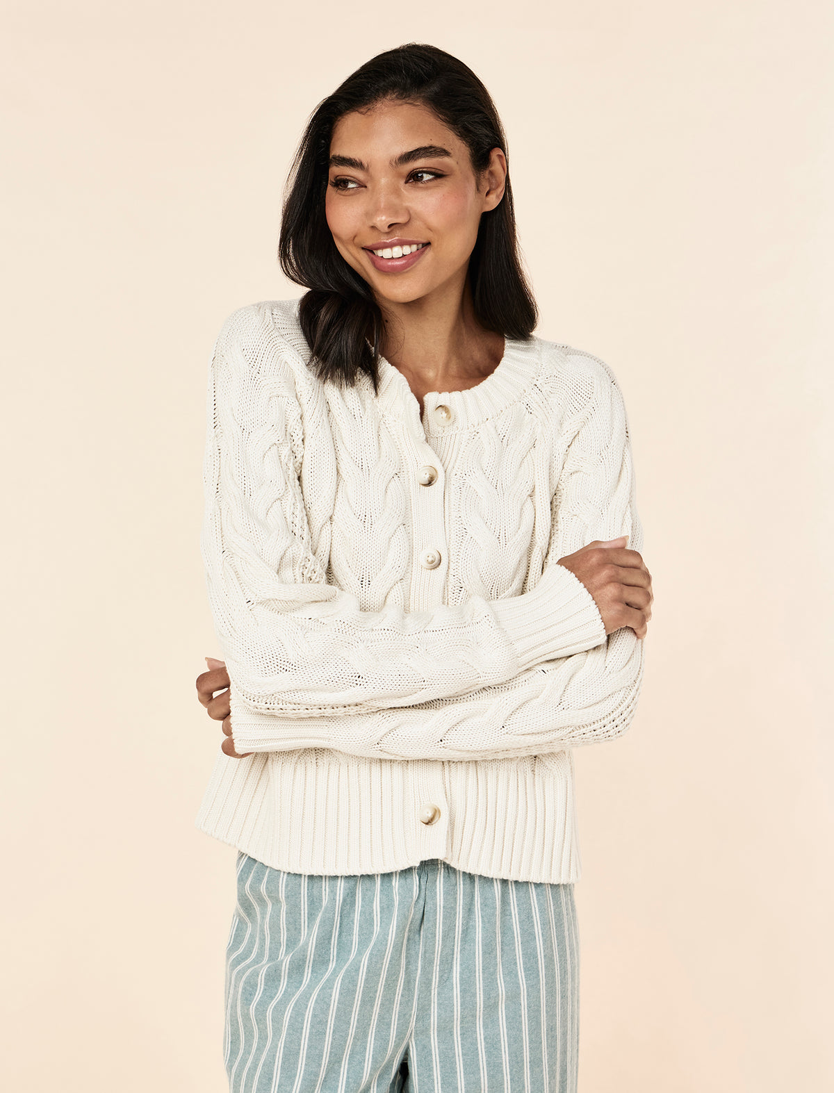 Cosy Cable Cotton Cashmere Cardi