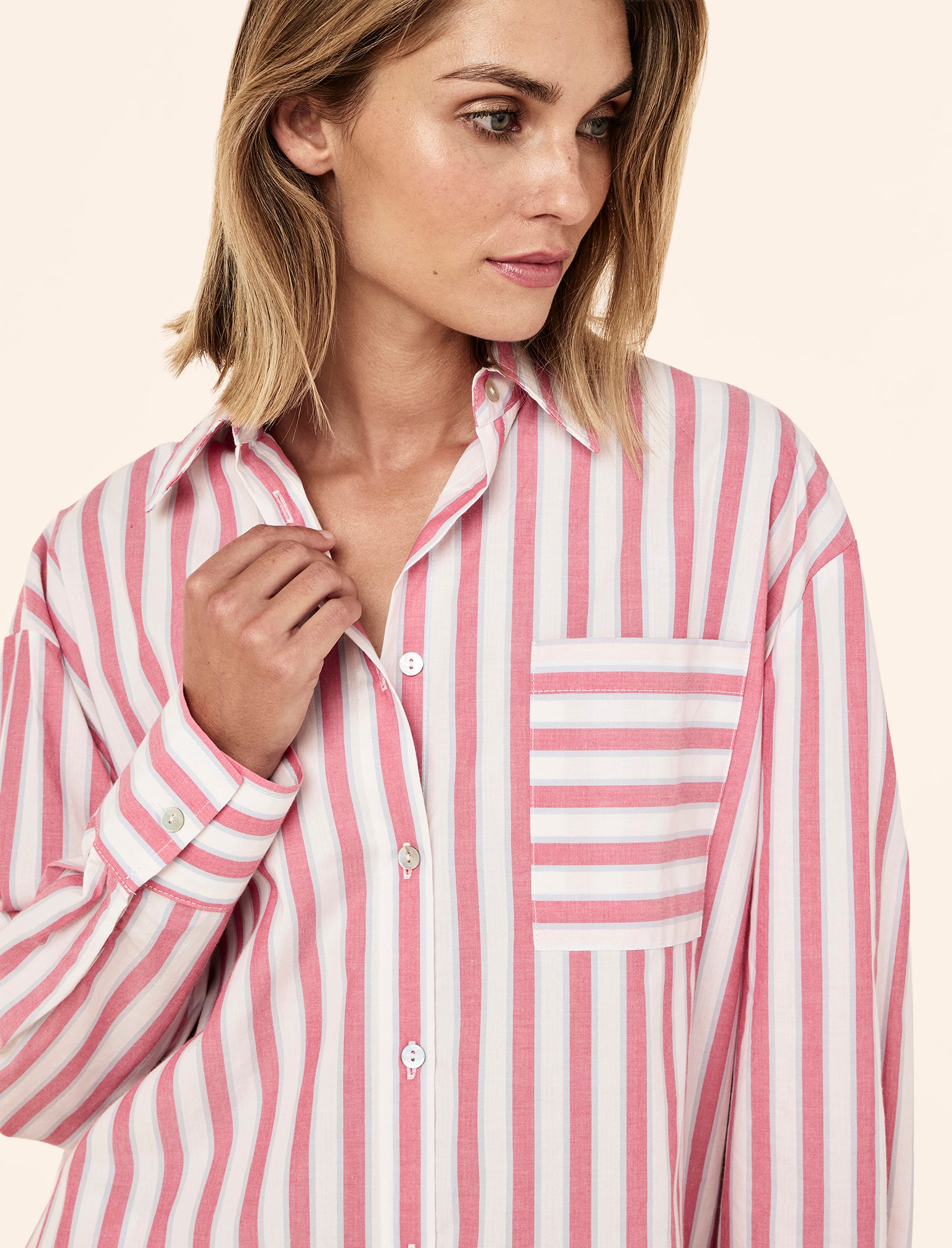 Cotton Stripe Shirting Boxer PJ Set