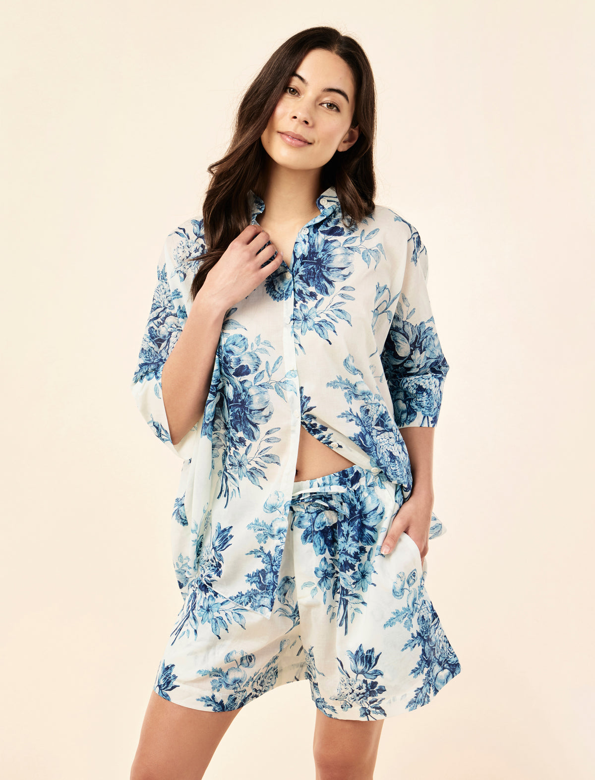 Karen Walker Romantic Floral Flowy Boxer PJ Set