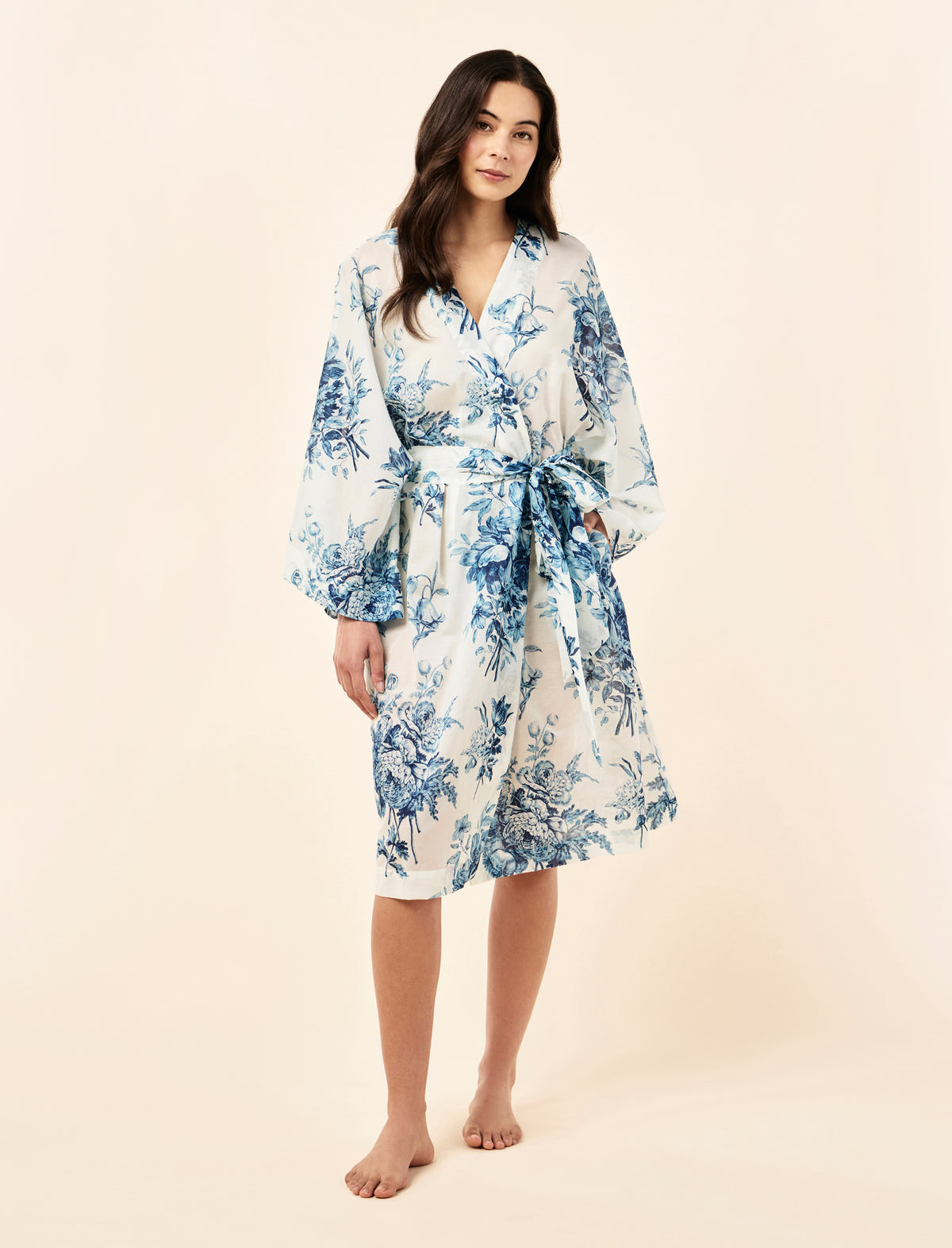 Karen Walker Romantic Floral Midi Wide Sleeve Robe