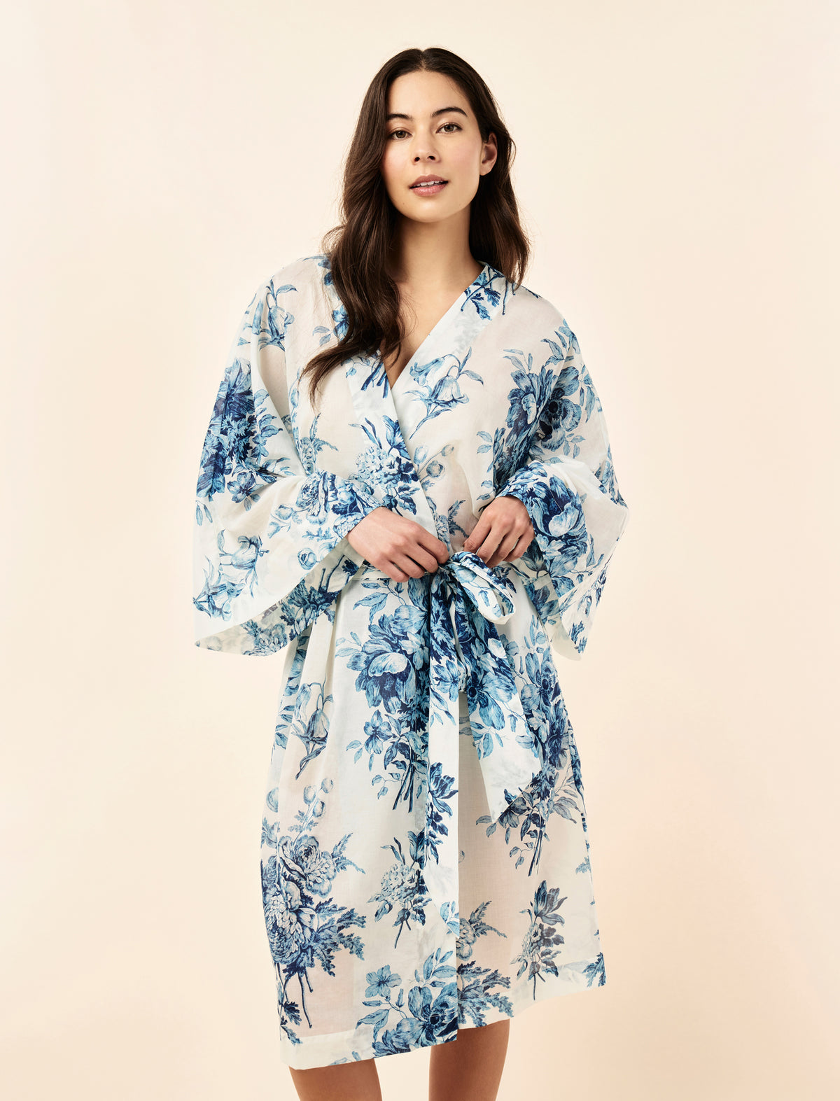 Karen Walker Romantic Floral Midi Wide Sleeve Robe