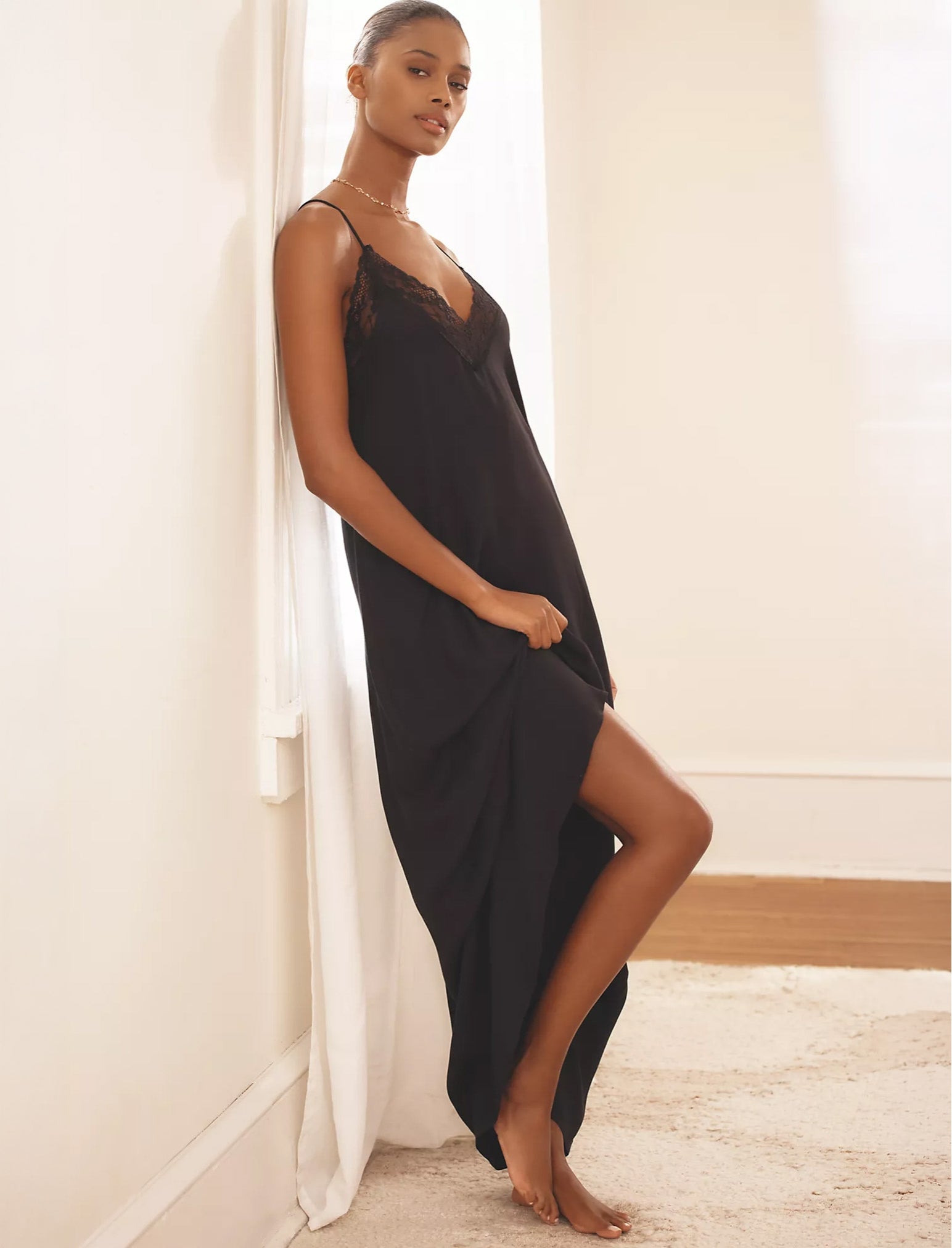 Talia Lace Front Maxi Nightgown