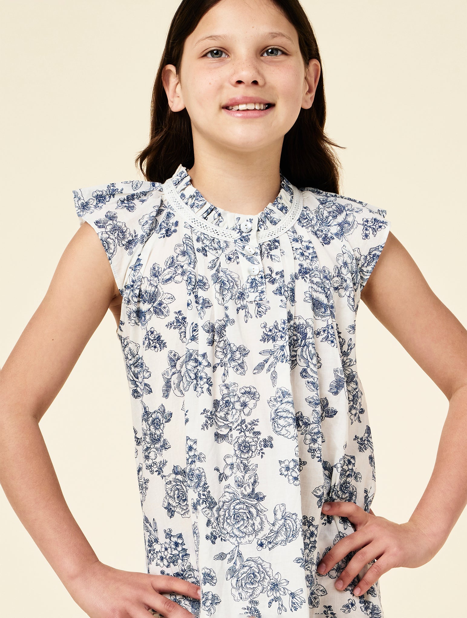 Nostalgia Girls Flutter Nightgown