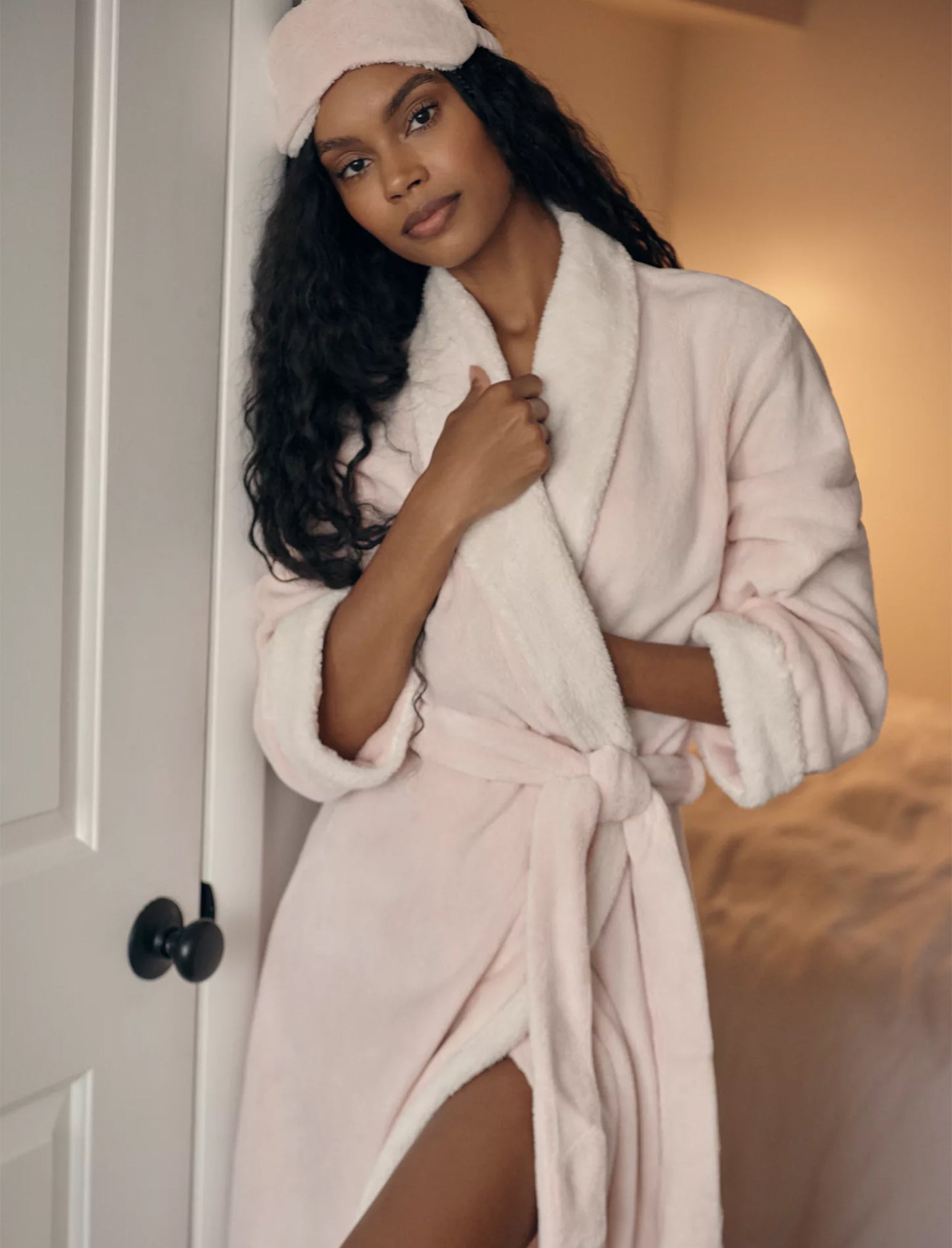 Plush Sherpa Robe & Sleep Mask
