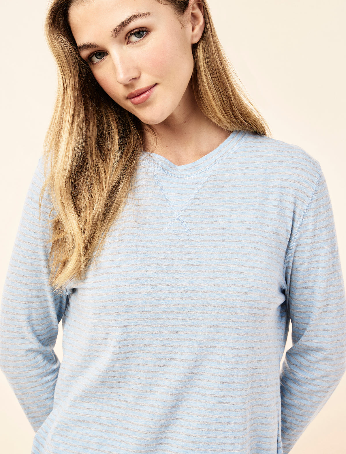 Jada Organic Cotton Knit Long Sleeve Tee and Straight Leg Pant Set