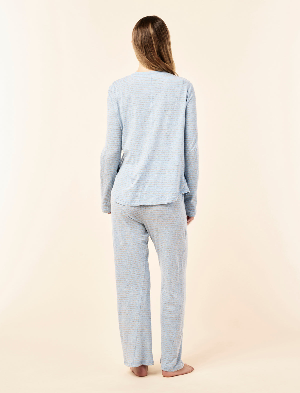 Jada Organic Cotton Knit Long Sleeve Tee and Straight Leg Pant Set