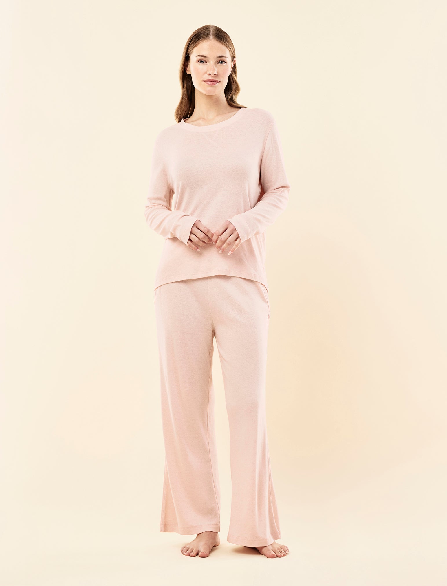 Pia Super Luxe Long Sleeve Top & Wide Leg Pant Set