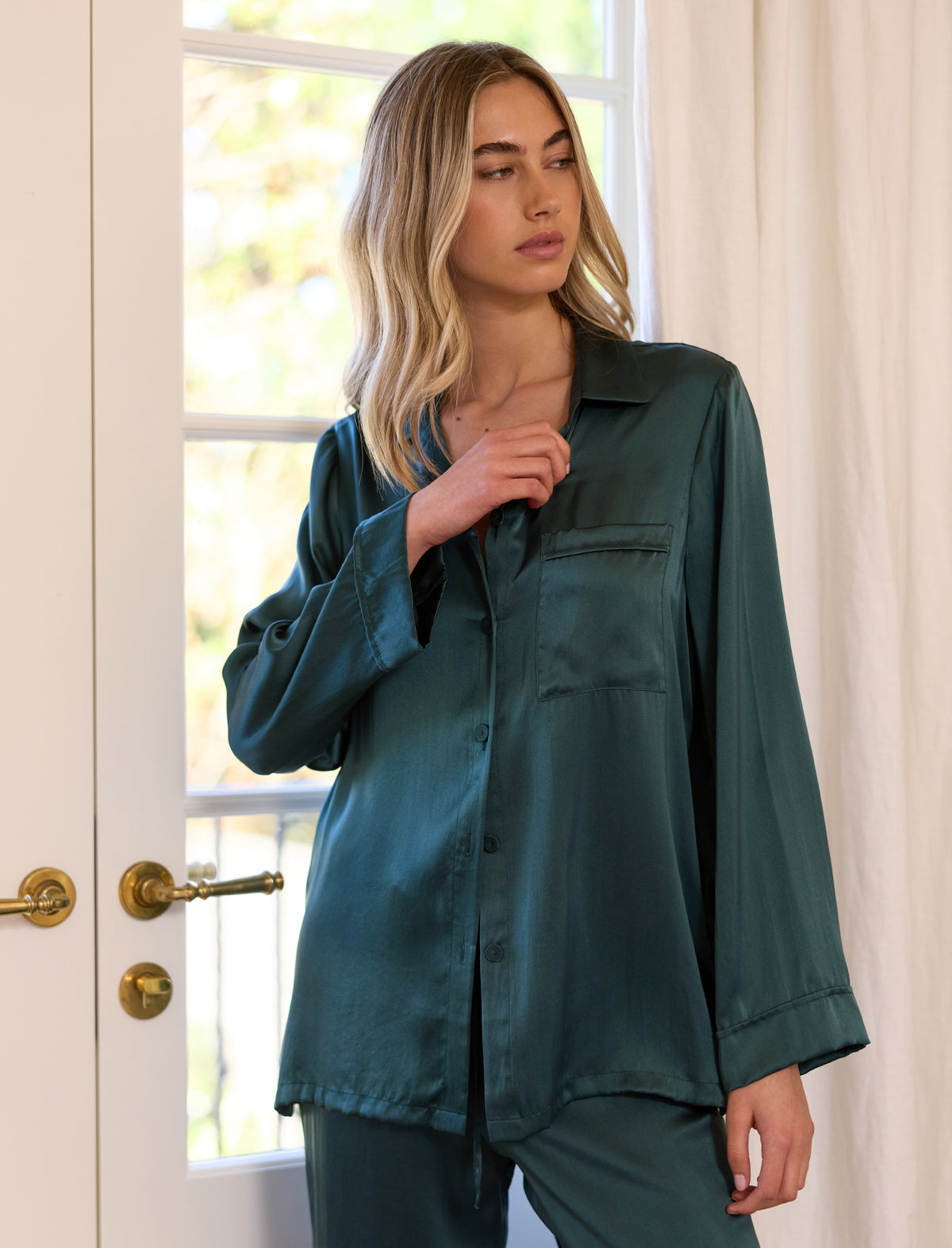 Audrey Washable Silk Full Length PJ Set