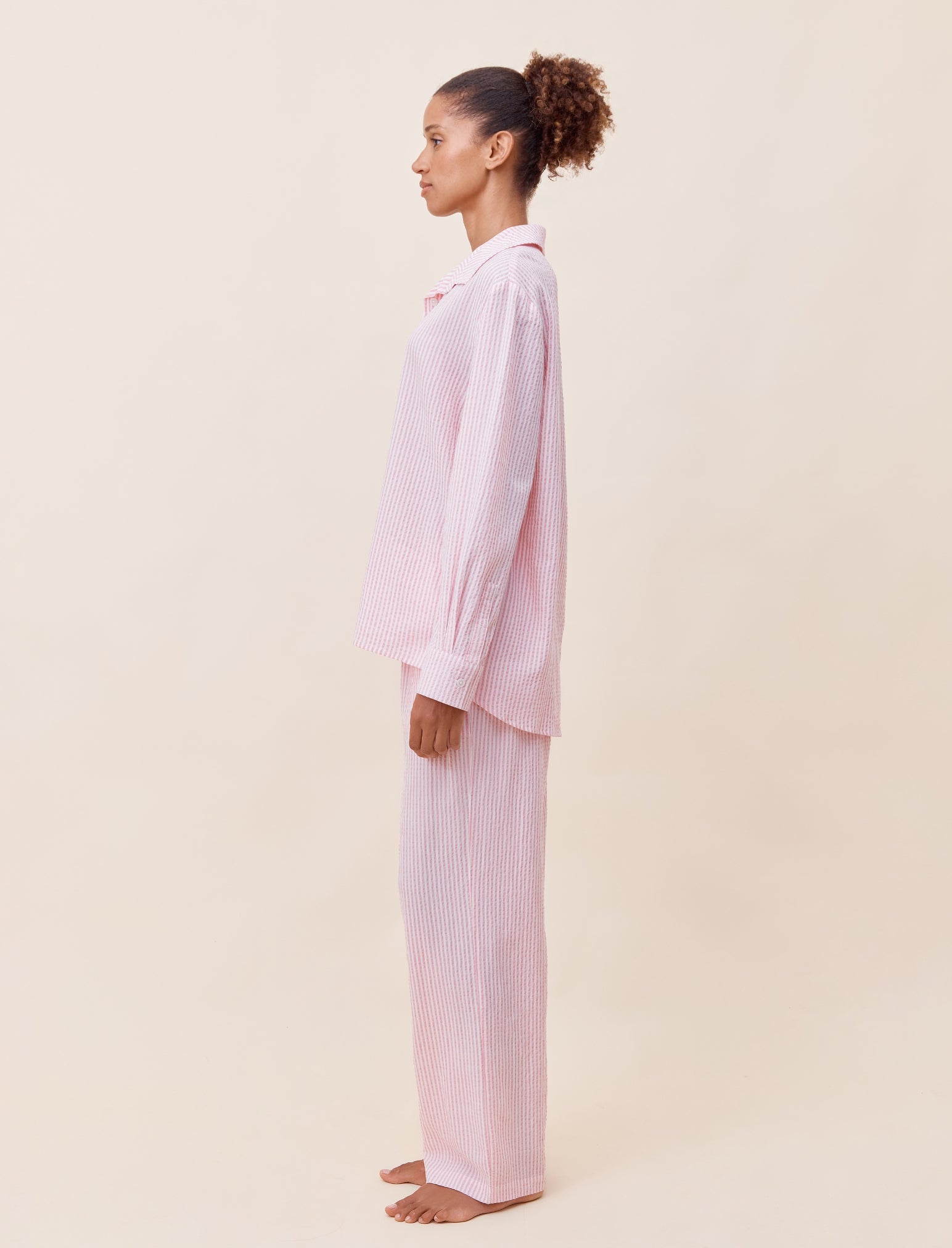 Sabine Seersucker Stripe Boyfriend Shirt
